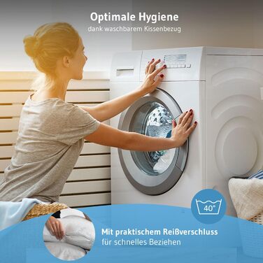 Ортопедична подушка для тих, хто спить на боці Acamar Thermic Ivory, комплект з чохлом, для профілактики болю в шиї, з піною з пам'ефекту, ергономічна подушка з термо-чохлом Acamar