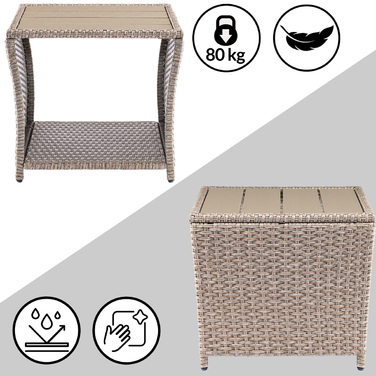 Столик з полі ротанга Vedis Cream 45x45x40см