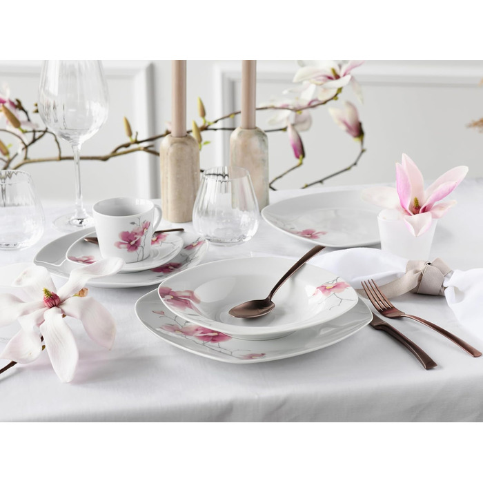 Набір посуду CreaTable Amelie AIKO, 18 предметів, порцеляна, для посудомийної машини та мікрохвильовки