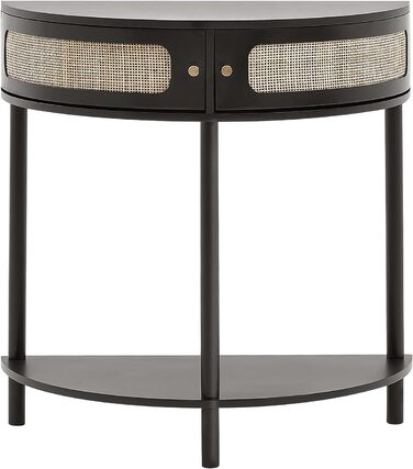 Консольний столик VEVOR з ротангу з натуральним ротанговим фасадом, 2 висувні ящики, чорний | для вітальні, робочого кабінету, передпокою