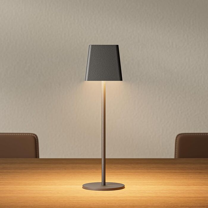 LED-лампа K-Bright на акумуляторі, диммер, тепле світло, для дому та вулиці, USB-C, 3000K, темно-сірий