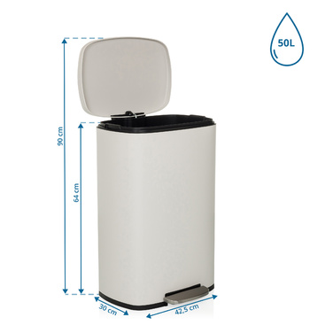 Контейнер для сміття / Відро для сміття CLEAN XV 50л сталь бежевий hjh OFFICE