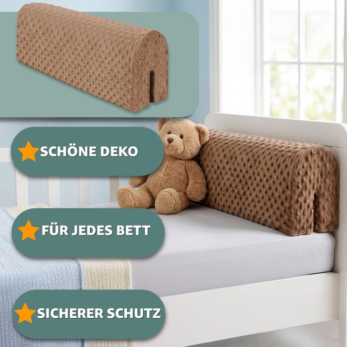 Захист для ліжка дитячого 120 см: бортик на ліжко, сітка для ліжечка з Minky (сірий)