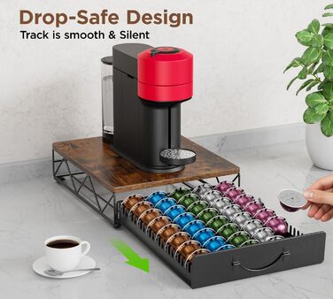 Організатор для капсул Nespresso Vertuo від HFHOME - на 40 великих або 60 маленьких капсул, з висувною шухлядою