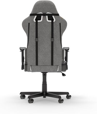 Крісло ігрове DXRacer Formula L з ПВХ шкіри, ергономічне, для ПК геймерів та офісу (Сірий & Білий, FD23 Stoff)