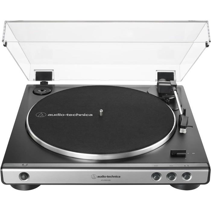 Програвач вінілу Audio-Technica LP60XBTBK, автоматичний, Bluetooth, USB, сірий, ремінний привід