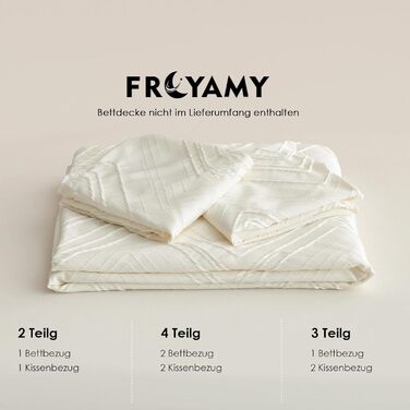 Комплект постільної білизни Freyamy White Seersucker 200x220см, Бохо Шик, в т.ч. 2 наволочки 80x80см, кремово-білий