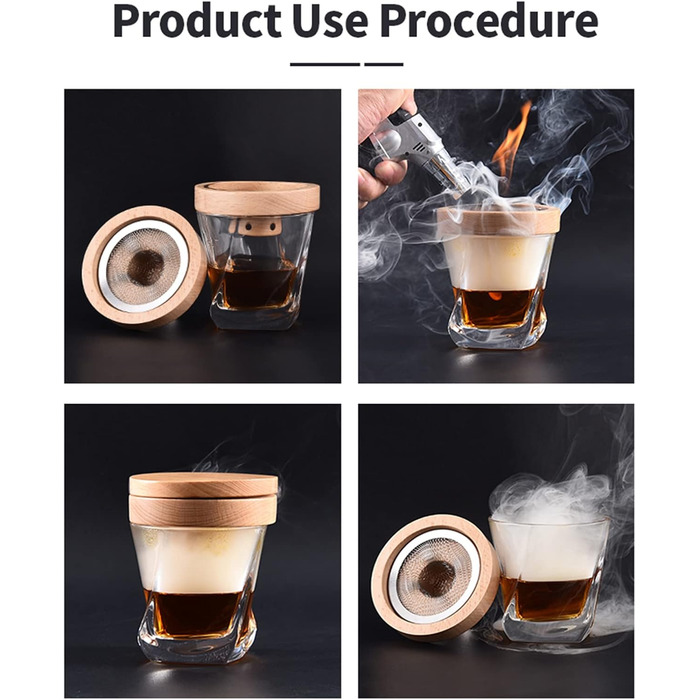 Набір для копчення коктейлів Cocktail Smoker Kit MKNZOME: для віскі, коктейлів, вина, кави та м'яса