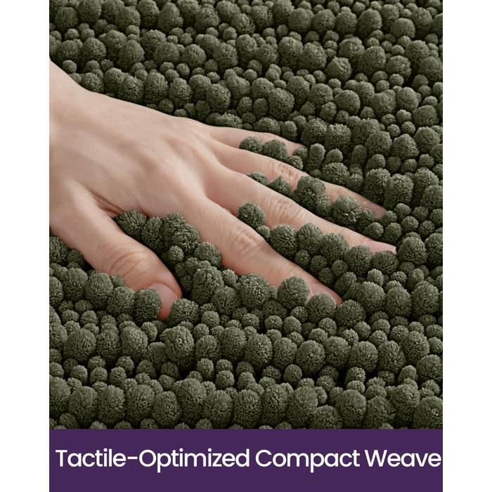 Килимок для ванної кімнати DEXI, м'який, поглинаючий, з дрібного ворсу, 50,8 x 81,3 см, оливковий