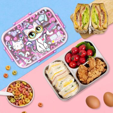 Ланч-бокс Bento з нержавіючої сталі PinkSheep для дітей (кішка)