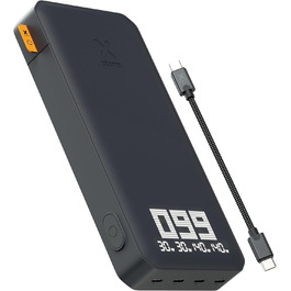 Для ноутбука Xtorm Titan Ultra 200 Вт, Power Bank 27 000 MAH, XB403, USB-C PD, LED індикатор, сумісний зі смартфоном, планшетом і ноутбуком, XB4, Магнітний USB-кабель, Міцний матеріал, Сірий