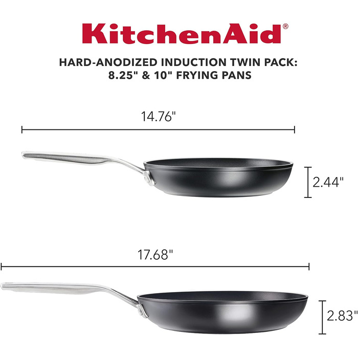 Сковорода-гриль KitchenAid з виливом, харт-елоксирована, з антипригарним покриттям, квадратна, 29 см, матовий чорний