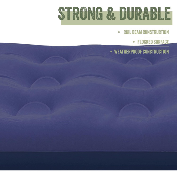 Надувна повітряна матрац для двох Milestone 88010 з флокуванням - для кемпінгу та відпочинку