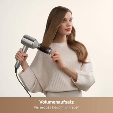 Фен для волосся MOVA Shine 20 з дифузором, високошвидкісним мотором та плазмою для догляду, NTC-контролем температури, сріблястий