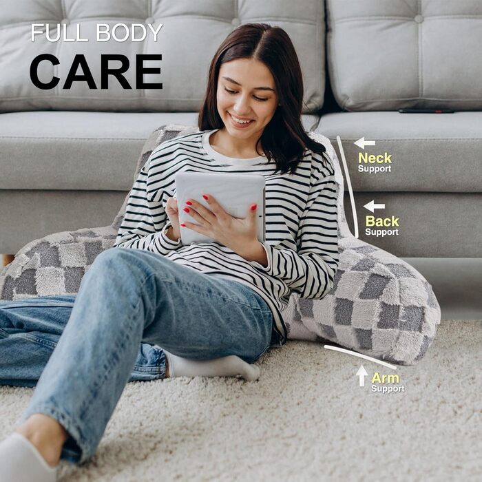 Підголовник Aimuan для відпочинку в ліжку з трикутним підголовником, підтримка спини, сірий, великий