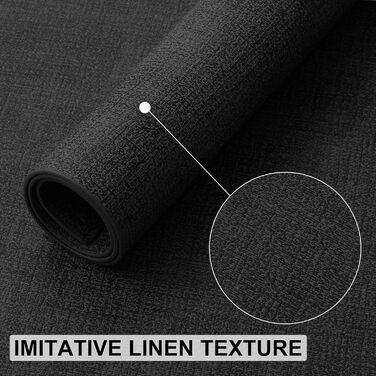 Набір з 6 місць для сервірування столу з штучної шкіри, термостійкі, водонепроникні, легко миються (чорні, 43 x 30 см)