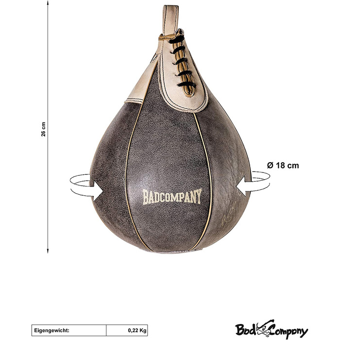 Боксерська груша з волової шкіри в стилі ретро, середній підвісний м'яч для перфорації