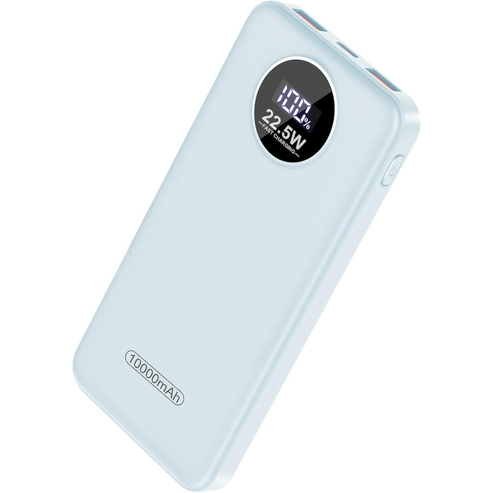 Порти, LED, для iOS/Android, синій, 10000mAh, 22.5W PD QC 3.0, USB C, 3