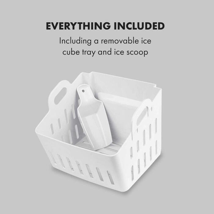 Машина для приготування льоду Klarstein Eiswürfelmaschine, 2.9 л, чорна, самоочищення