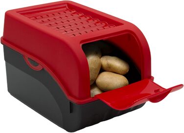 ARTECSIS Коробка для зберігання картоплі, білий колір, 2 шт. в наборі. Органайзер для овочів з кришкою, об'єм 4 кг + наклейки з назвами овочів