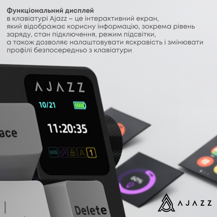 Бездротова механічна клавіатура Ajazz AK650 Flying Fish Switch - Black (AK650-FF-BGY)