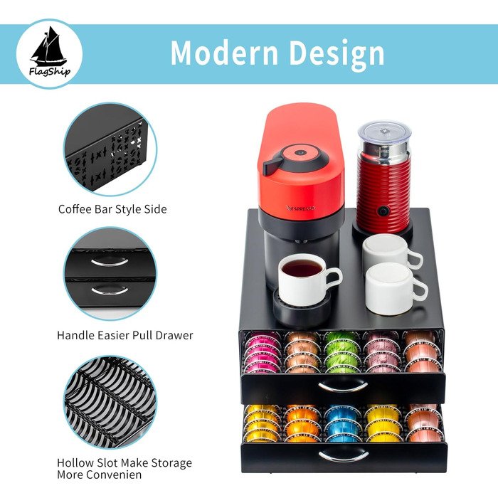 Тримач для капсул Vertuo, аксесуари для кави, органайзер для капсул Nespresso, велика місткість, підходить для всіх розмірів, кавостанція для кави-бару