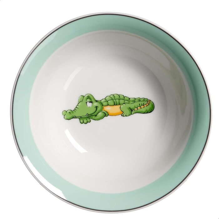 Дитячий набір посуду Kinderset Löwe з гравіюванням (ім'я) + дитячий посуд (крокодил)