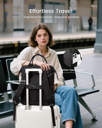 LOVEVOOK Рюкзак для жінок, 15.6 дюймів, рюкзак для школи, підліток, дівчина, велика кишеня для пляшки, велике відкриття, сумка для роботи, шкільний рюкзак, рюкзак для подорожей, універсітету, чорний