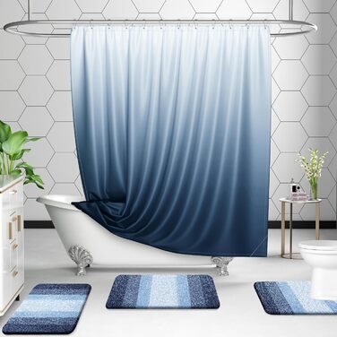 Набір килимків для ванної кімнати OLANLY: м'які, всмоктуючі, з мікрофібри, U-подібний килимок для туалету, пухнастий набір килимків для ванної кімнати (76,2 x 50,8 см + 61 x 40,6 см + 61 x 50,8 см), 3 шт.