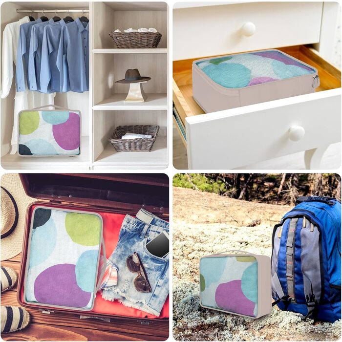 Набір органайзерів для валізи 12 предметів, водонепроникні пакувальні куби для подорожей та зберігання речей, бежевий