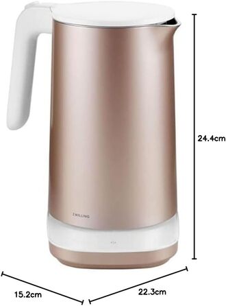 Електричний чайник ZWILLING Enfinigy Pro з регулюванням температури, фільтром від накипу, функцією підтримання тепла, бездротовий, 1850 Вт, 1,5 л, сріблястий (Рожевий Enfinigy)