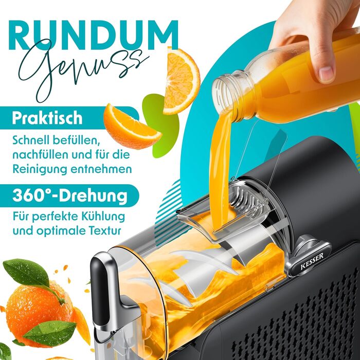 KESSER® Машина для приготування сляшу вдома - Сляш-мейкер 2L - для сляшу, коктейлів, фраппе, молочних коктейлів та замороженого соку - за 25 хв та з 6 програмами - в комплекті 3 стаканчика та книга рецептів, (2 літри, Чорний)