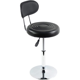 Міні-табурет FURWOO, табурет зі штучної шкіри, робочий стілець для перукарні, медичного призначення, обертовий стілець зі спинкою, маленький (чорний)