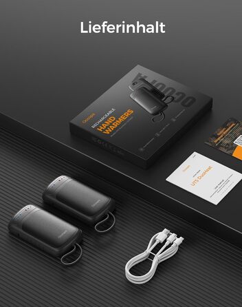 Електричні грілки для рук OCOOPA DuoHeat UT5 - чорні, для кемпінгу, полювання, подорожей, подарунок для чоловіків