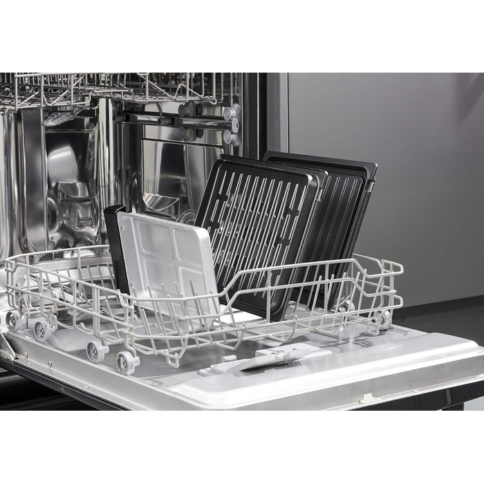 Контактний гриль George Foreman з антипригарним покриттям для приготування паніні та сендвічів [Без диму - 87% менше диму] Настільний гриль (знімні та придатні для миття в посудомийній машині пластини, температура 200°C, корпус з нержавіючої сталі) 28000-