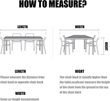 Водонепроникний чохол для садово-патіо меблів 600D Oxford, захист від пилу та УФ-променів, для саду та тераси (242x162x100cm, 250x150x75cm)