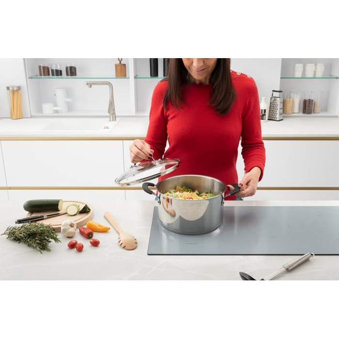 Каструля Lagostina Tempra з нержавіючої сталі 18/10 з кришкою з термостійкого скла, Ø 18 см, з технологією Lagotherm та силіконовими ручками