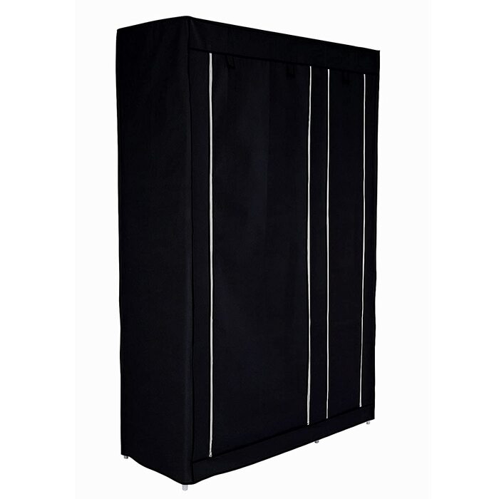 Шафа з тканини Dibea, 175x110x45 см, чорна