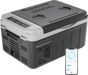 EUHOMY компресорний холодильник 10L (-20℃~20℃) 12/24V DC & 230V AC з Bluetooth, швидке охолодження 15 хв, для кемпінгу та подорожей