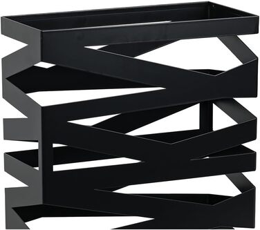 Підставка для парасоль підставка 'Maxi' з металу з піддоном для збору води та гачками - Економна 34x14x46 см - Елегантний чорний колір - Ідеальна для декорування прихожого та входу