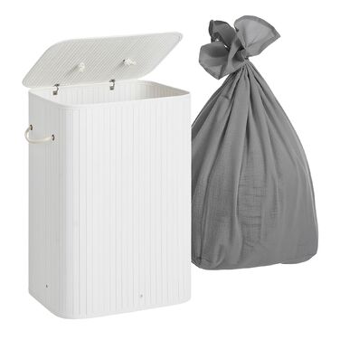 Кошик для білизни Relaxdays з бамбука з 2 відділеннями