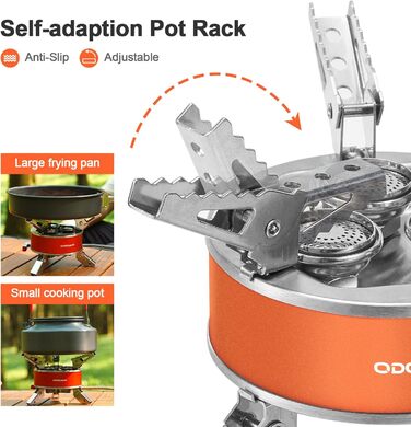 Газовий наметний пальник Odoland 4000W - вітрозахисний, регульований, легкий, з EVA-боксом