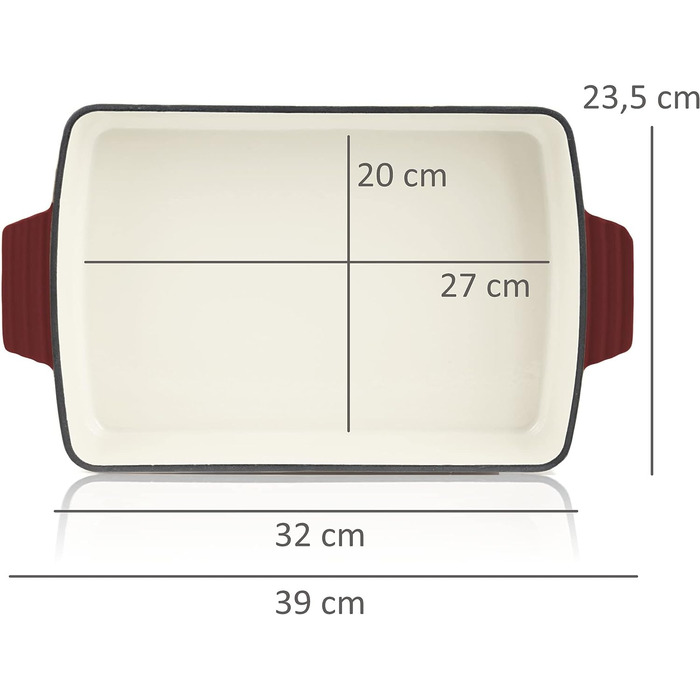 Чавунна форма для запікання 3,8 л Квадратна Емальована Форма для лазаньї Форма для духовки Форма для запікання Форма для запікання Форма для запікання Темна вишня