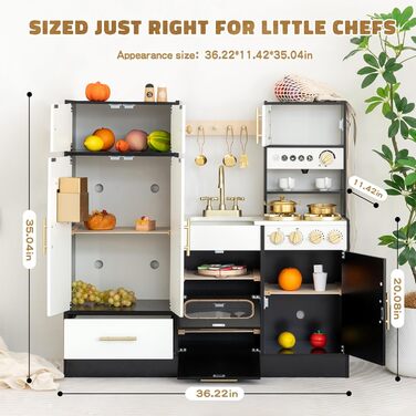 Дерев'яна іграшкова кухня для дітей – інтерактивний набір з 12 аксесуарами, від 3 років