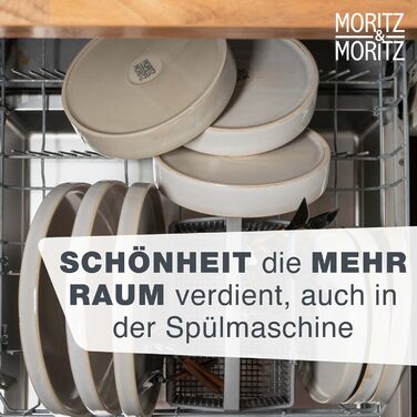Набір посуду Moritz & Moritz CASTELLO на 4 особи, 20 предметів, бежевий - керамічний посуд: тарілки обідні, десертні, супові, миски та чашки