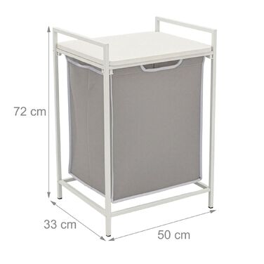 Кошик для білизни Relaxdays з металевим каркасом, 65 л