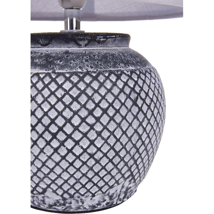 Набір з 2 настільних або приліжкових ламп - 30,5 см - Сірий - Керамічні цоколі - Світло-сірі лляні абажури