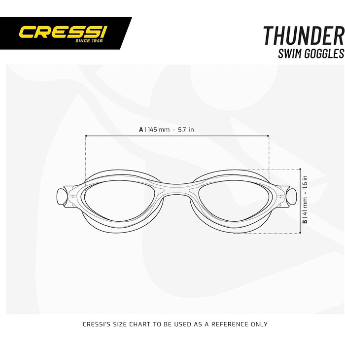 Окуляри Cressi Thunder - окуляри для плавання для дорослих преміум-класу з захистом від запотівання і 100 захистом від ультрафіолету синьо-білі прозорі лінзи