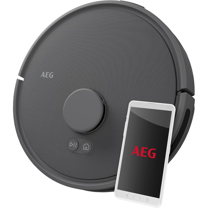 Робот-пилосос AEG AR71HW1DG з функцією миття, WiFi, LiDAR, 4000 Па, 14,4 В, 175 хв, 140 м², 0,28 л, сірий