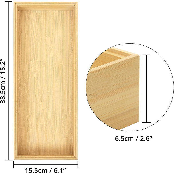 Бамбукова підставка для столових приборів Winter Shore 2 шт. - натуральний органайзер для столових приборів - 15,5 x 6,5 x 38,5 см